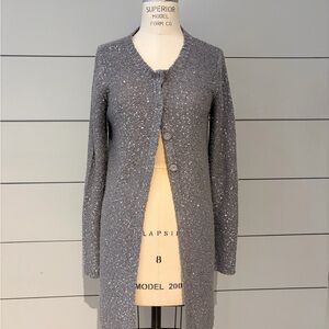Grey/Silver Duster or Long Cardigan with Sequins